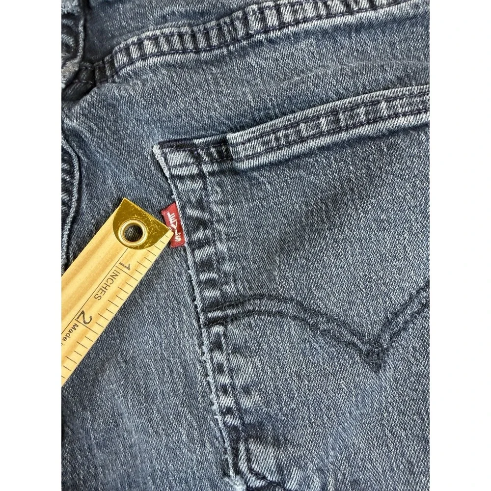 Levis Premium 513 Jeans Mens 31x30 Blue Slim Fit Straight Stretch Dark Wash BigE